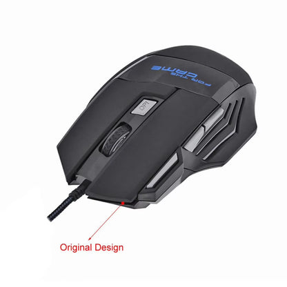 Wired Gaming Mouse 7 Button Backlit 5500 DPI Adjustable Black Wired Optical Computer Gaming Mice for PC Gamer Computer Desktop